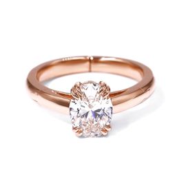 Trouwringen Tianyu edelstenen 2ct Solitaire ovale diamanten vrouwen 10K14K18K ROSE GOUD 7x9mm def aangepaste sieraden 220826