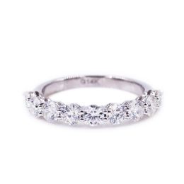 Trouwringen Tianyu edelstenen 3,5 mm Ronde OEC Diamonds 10K14K18K Wit Gold Ring Women Aangepaste bruidsband 220826
