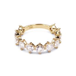 Anneaux de mariage Tianyu Gems Real DEF 4mm Round Cut pour les femmes 10K14K18K Bijoux en or jaune Diamond Ring Band 220826