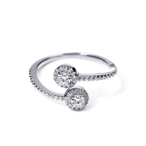 Anillos de boda Tianyu Gems Silver Mujeres 35 mm Diseño único Banda de dedo Diamantes redondos 925 Joyería fina Piedras preciosas Regalos 231128