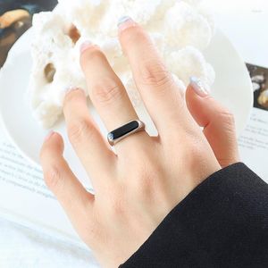 Anneaux de mariage TIOWIOS 2023 géométrique colle goutte anneau femme minimaliste titane acier doigt Non-fading Anillos bijoux pour femmes