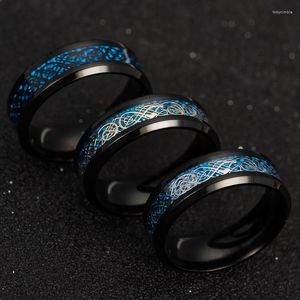 Anneaux de mariage Titane Acier Fibre de Carbone Hommes Dragon Bague Bijoux Accessoires Mode