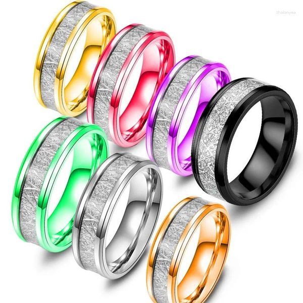 Anneaux de mariage en acier titane pour hommes, haute qualité, mode Simple gommage, couleur or Rose, cadeau pour hommes, accessoires