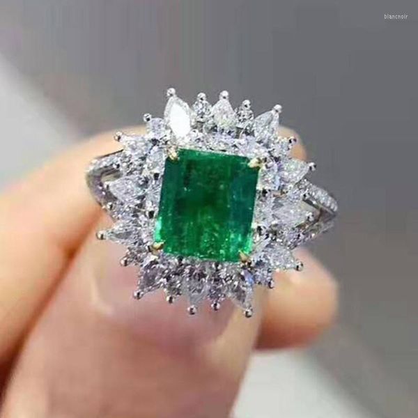 Anneaux de mariage TOBILO élégant vert zircon cubique pour les femmes cristal CZ pierre anniversaire cadeau élégant dame fête bijoux