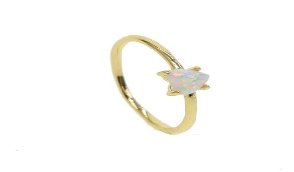 Anneaux de mariage Top Quality Simple Single Single Stone Heart en forme de couleur Gold Couleur Femmes Valentin Gift Bijoux pour Lover Minimalist9167700