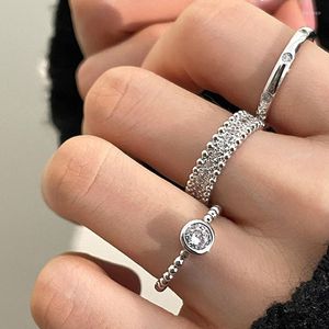 Wedding Rings Trendy 3 PCS Metal Punk Set for Women Girls Party Sieraden Geschenken Fashion Accessoires Buckle Vrouwelijke wijsvingerring