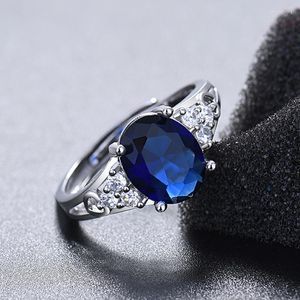 Trouwringen Trendy aquamarine amethist dames edelsteen huwelijksaanzoek diamanten ring natuurlijk voor sieraden blauw saffierfeestje