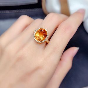 Wedding Rings Trendy CZ Rose Gold Color Oval Champagne Yellow Princess Jewelry Women's Engagement Ring For Women Drop