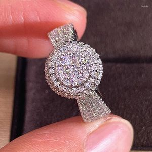 Anneaux de mariage Bague à la mode pour femmes de luxe cristal cubique zircone fête mode doigt accessoires cadeau d'anniversaire dames bijoux