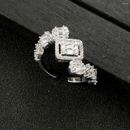 Trouwringen Trendy Vierkante Geometrie Kubieke Zirkoon Stapels Voor Vrouwen Vinger Kralen Charm Ring Bohemian Strand Sieraden J1930