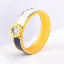 Wedding Rings Tyo Fashion Round Rhinestone roestvrij staal Simple Design sieraden voor feestaccessoires Groothandel Drop