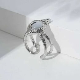 Anneaux de mariage Design unique Alien Cats personnalisés Stone Open Open Ring Open Womens Unisexe Sense Advanced Send Dark Heavy Industry Food Food Anneau