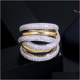 Trouwringen Vecalon Handgemaakte Grote Vinger Ring Wit Goud Gevuld Fl 250 Stuks Diamant Cz Engagement Wedding Band Ringen voor Vrouwen Mannen Jood Dh4Gm