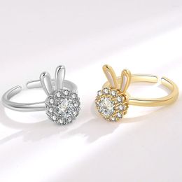 Anillos de boda Ventfille Color de color plateado Anillo de rotación para mujeres Circón Ansiedad irregular Calmante Preocupación Joya de cumpleaños Regalo Drop