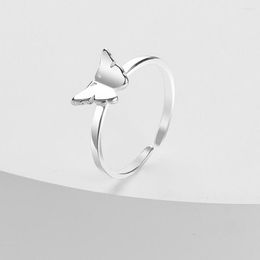 Anneaux de mariage Vienkim Retro Couleur argentée minimaliste ouverte pour les femmes Personnalité Butterfly Rague de doigt ajusté Bijoux Girl Gift 2023