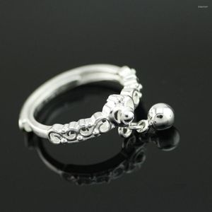 Wedding Rings Vintage oude zilveren kleur bel open ring voor vrouwen punk hiphop verstelbare mode sieraden cadeau