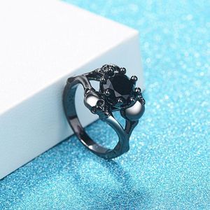 Wedding Rings Vintage Heart White Zirkon Stone Skull For Women Men Men Mode Jewelry Men's Punk Skelet Ring Party Gifts