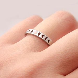 Anillos de boda Vintage Moon Phase Dainty Stacking Ring para mujer joyería regalo