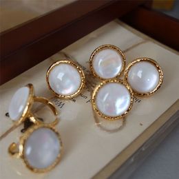 Anneaux de mariage Vintage naturel clair coquille anneaux pour femmes bijoux piste fête T Show fantaisie à la mode Boho INS japon 231214