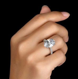 Anneaux de mariage Vintage ovale coupe 4ct laboratoire diamant bague de promesse 100% réel 925 en argent sterling bande de fiançailles pour les femmes bijoux mouvement courant 59ess