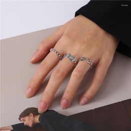 Wedding Rings Vintage Silver Color Sun Moon Star Set for Women Men Ethnic Finger Open Ring 2023 Trend vrouwelijke sieradencadeau