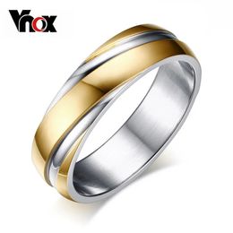 Anneaux de mariage Vnox anneaux de mariage pour hommes en acier inoxydable 316l bijoux 6mm de largeur noirRose orcouleur or 231129