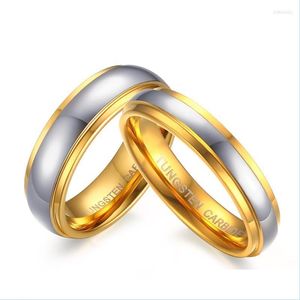 Anneaux de mariage Anneaux de mariage 4 mm / 6 mm plaqué or bague en carbure de tungstène amour alliance mariage couple pour hommes et femmes livraison directe Dhovh