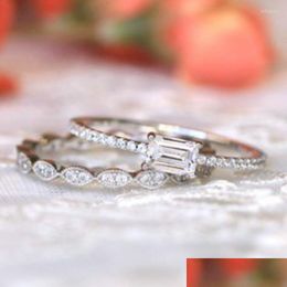 Wedding Rings Wedding Rings modieuze en eeuwige diamant vrouwelijke romantische verloving bruid liefde ring maat 611wedding Brit22 drop d dhumr