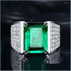 Wedding Rings Wedding Rings Luxe wit goud groen kristal kleur zirkon edelstenen cocktail party dames jubileum jubileum sieraden cadeauwe dhnd1