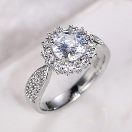 Wedding Rings White Gold Diamond Ring For Women Anillos Bizuteria Bague Diamant edelsteen sieraden Wynn22