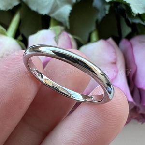 Anneaux de mariage Bague en carbure de tungstène blanc pour hommes Wemen 2mm 8mm Bague de fiançailles en forme de dôme Finition polie de haute qualité Mode Confort Fit