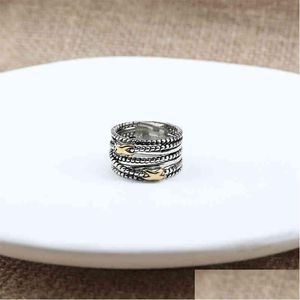 Wedding Rings Women Designer sieraden Cross Ring Vintage Men Fashion voor gevlochten klassieke koper twisted draad x verlovingsjubileum dhuqr