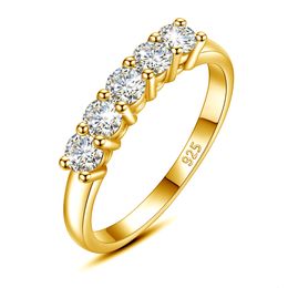 Wedding Rings dames gecertificeerde Moisanite Ring 1 karaat D kleur verloving diamant test positief 925 zilveren sieraden cadeau 221020
