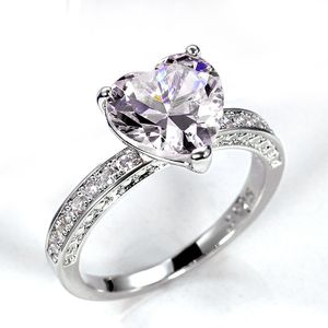 Anneaux de mariage anneau de single pour femmes concepteur luxueux anneau de mariage exquis avec aaa en forme de coeur brillant rose rose zircon ring