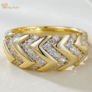 Wedding Rings Wong Rain 18K Gold Ploated 925 Sterling Silver Lab Sapphire edelsteen ringband feestjieren jubileumgeschenk Groothandel 230822