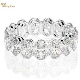 Trouwringen Wong Rain 925 Sterling Zilver Ovaal High Carbon Diamonds Gemstone Engagement Cluster Ring Wedding Band Fine Jewelry Wholesale 230725