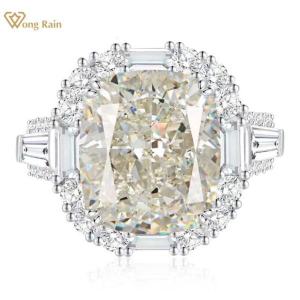 Anillos de boda Wong Rain lujo 925 plata esterlina corte radiante creado anillo de compromiso de piedras preciosas joyería fina al por mayor 230506