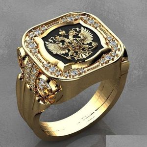 Wedding Rings WSIH Luxe Russische embleemheren Ring Drop levering sieraden Dhadl