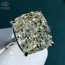 Trouwringen WUIHA 925 Sterling Zilver 3EX Soft Cushion Cut 8CT VVS D Kleurrijke Creatie van Mosonite Bruiloft Verlovingsring Prachtige sieraden 230725