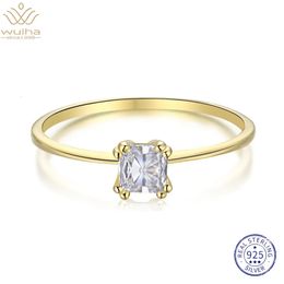 WUIHA Solid 925 Sterling Zilver Zirkonia Geboortesteen Eenvoudige Ring voor Vrouwen Cadeau Verloving Verjaardag Fijne sieraden 231005