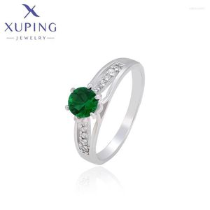 Anillos de boda Joyería Xuping Oferta de verano Anillo de compromiso de moda para mujer con rodio plateado ZBR196Wedding Edwi22