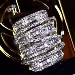 Trouwringen YaYI Sieraden Mode Complex Ontwerp Princess Cut 260 stks AAAAA Wit Zirkoon Zilver Kleur Engagement Party Gift 230801