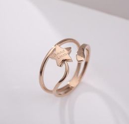 Trouwringen YUN RUO 316 L Titanium Stalen Sieraden Lucky Star Ring Verjaardag Wieden Rose Goud Mode Vrouw Verjaardagscadeau Never8043600