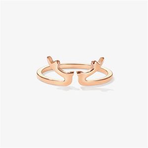 Trouwringen Yun Ruo 316 l Titanium stalen sieraden herten hoorn open ring wieden jubileum rose gouden mode vrouw verjaardagscadeau nooit vervagen