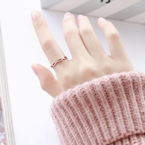 Wedding Rings Yun Ruo 316 Titanium stalen sieraden Chic Hollow Out paar ring jubileum wiet rose goud kleur mode vrouw cadeau nooit