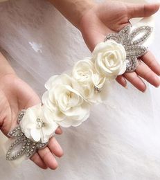 Ceintures de mariage en mousseline de soie fleurs ceinture de mariée robe en strass pour accessoires de mariée blanc ivoire noir rouge argent en stock commande en gros 3915164