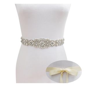 Wedding Sashes Crystal Belts Satin Rhinestone Accessories Bruidale ringlintvleugel