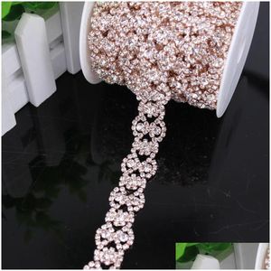 Wedding Sashes Fancy Rose Gold Fashion Crystal Rhinestone Cup -ketting Trimmen Bruidsjurken Decoratie voor jurken kledingstuk TR DHDQC