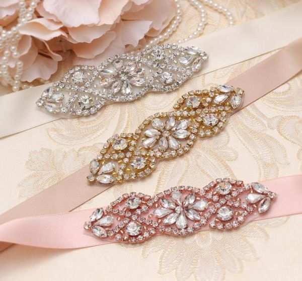 Ceintures de mariage MissRDress Ceinture perlée à la main Argent Cristal Ceinture de mariée Strass pour robe de fête Porm JK8539061842