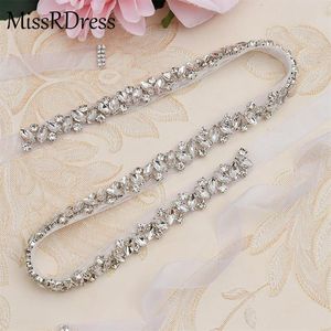 Ceintures de mariage MissRDress strass ceinture ceinture argent diamant cristal mariée pour robe décoration JK863188t